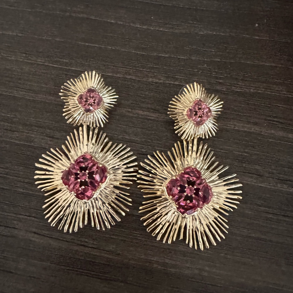 Kendra Scott Gold and Pink Starburst Earrings